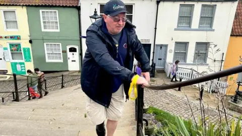 Travelling Blind Andrew Elliker-Reeve in Whitby
