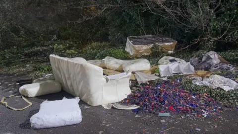 Getty Images Fly-tipped rubbish in Kent