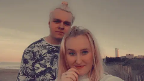 Jasmine Paget/SWNS Jasmine Paget and fiancé Josh Mannings