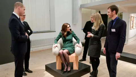 AFP/Getty Catherine takes advantage of the Swedish design for a sit-down during their visit to ArkDes