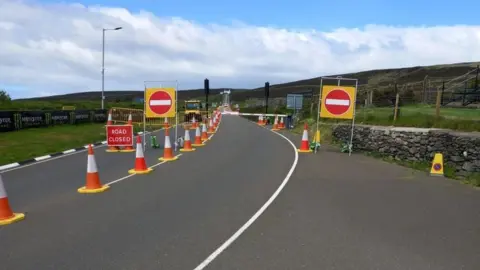 DOI One-way signage at the Creg-ny-Baa