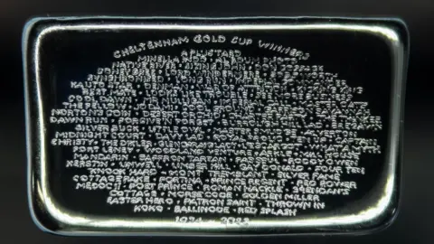 Graham Short Cheltenham Gold Cup winners have been engraved onto the head of a nail