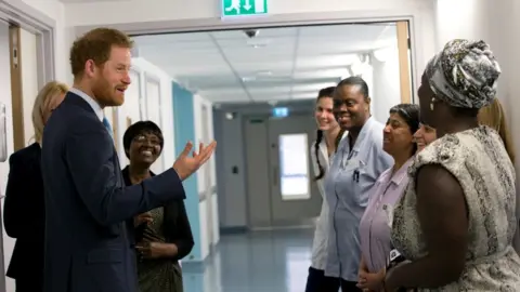 Getty Images Prince Harry visit to Mildmay Hospital on 14 December 2015