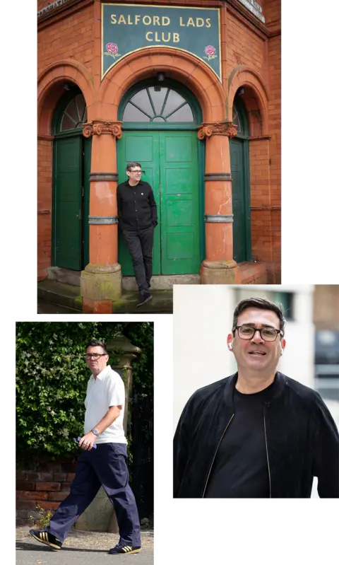 PA/Getty Images Andy Burnham in various casual attire