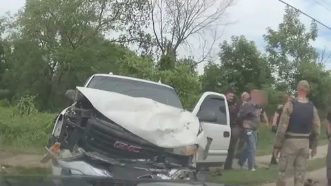 White truck after collision