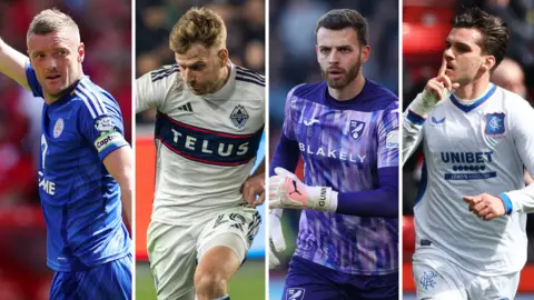 Jamie Vardy, Stuart Armstrong, Angus Gunn and Ianis Hagi