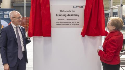 Derby South MP Dame Margaret Beckett opens Alstom training academy on Tuesday