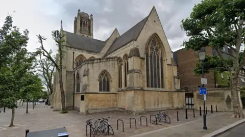 An exterior view of All Saints Church. 