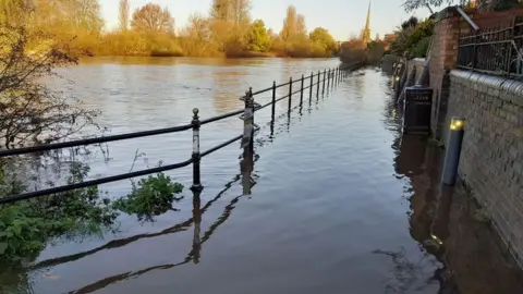 Nathan Preedy River Severn in Worcester has flooded