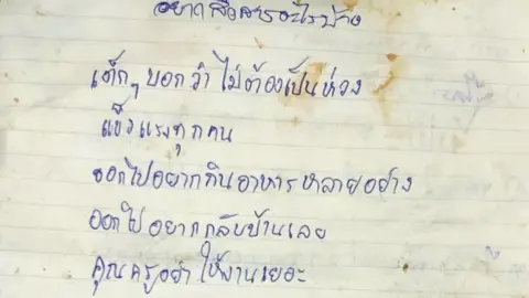 Getty Images A note written in Thai