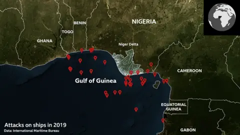 BBC Gulf of Guinea pirate attacks map