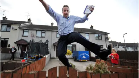 Pacemaker Ian Paisley jumping over a fence