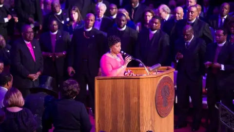 Getty Images King's daughter spoke at a sermon to mark his death in Memphis 50 years ago