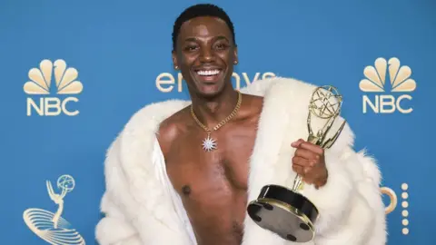 Getty Images Jerrod Carmichael pictured in September after wining the Emmy for outstanding writing for a variety special