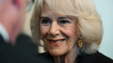 Camilla, Queen Consort during the visit to the Royal Osteoporosis Society reception at the Guildhall, in Bath