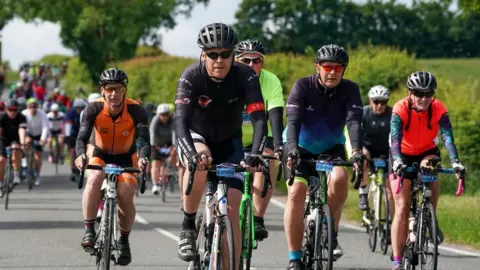 RideLondon Cyclists taking part in RideLondon