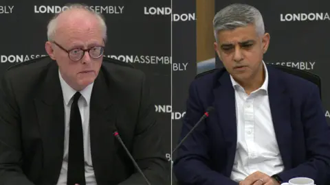 City Hall Sir Tom Winsor and Sadiq Khan (right)