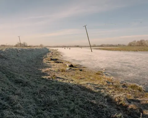 Harry George Hall The wonky telegraph pole that acts as a central meeting point for fen skaters