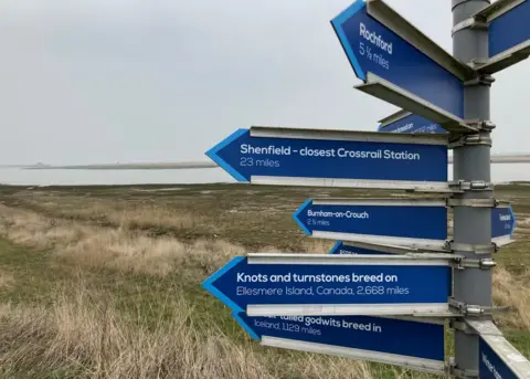 Crossrail signpost - 23 miles to Shenfield