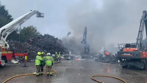 West Midlands Fire Service Firefighters at the scene