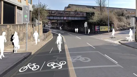 Cardiff Council Cycle lane