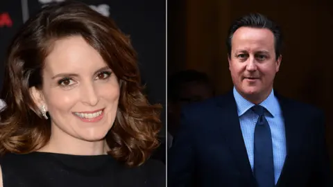 Getty Images Tina Fey and David Cameron