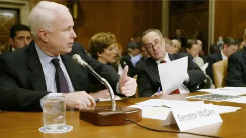 Getty Images Senator John McCain speaks at Senate Health, Education, Labor and Pensions Committee hearing