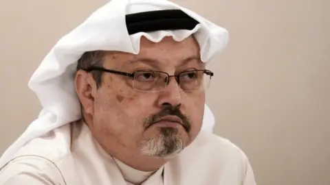 AFP In this file photo taken on December 15, 2014 Saudi journalist Jamal Khashoggi attends a press conference in the Bahraini capital Manama