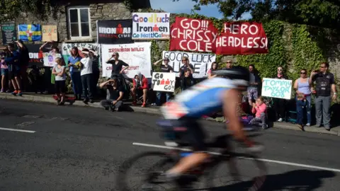 Getty Images Ironman Wales supporters