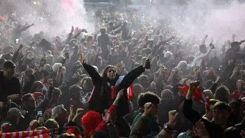 Getty Images Pitch invasion