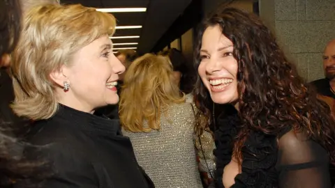 Getty Images Fran Drescher with Senator Hilary Clinton