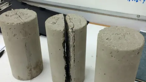 John Orr Cement cores with plastic in them