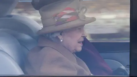 EPA The Queen going to church at Sandringham