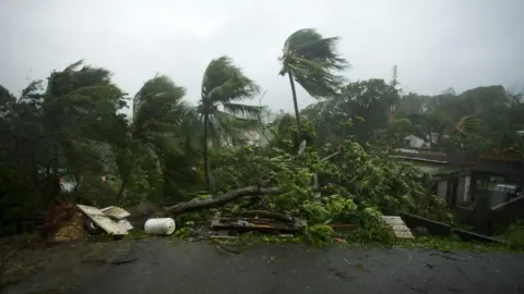 AFP/Getty Images Pictures of Hurricane Maria's landfall from Guadeloupe