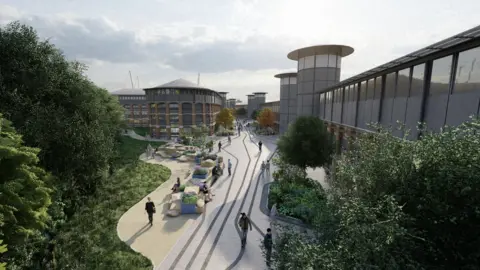 University of Nottingham Artist's impression of the buildings at the University of Nottingham's Castle Meadow Campus