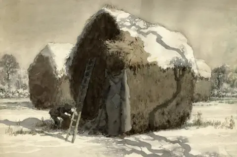 The William Heath Robinson Museum Hay ricks in the snow