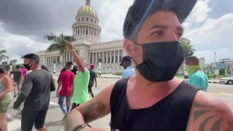 Protester in Havana