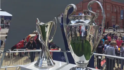 Champions League trophies