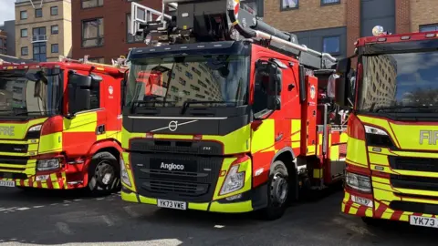 Phil Bodmer/BBC New fire engines in Leeds