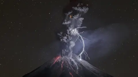 Powerful eruption of Colima Volcano in Mexico on December 13th, 2015.
