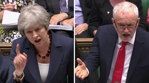 BBC Theresa May and Jeremy Corbyn