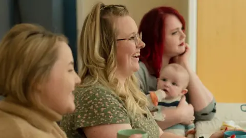 Jon Pountney / Mind Cymru Mums Bethanie and Becca at the support group