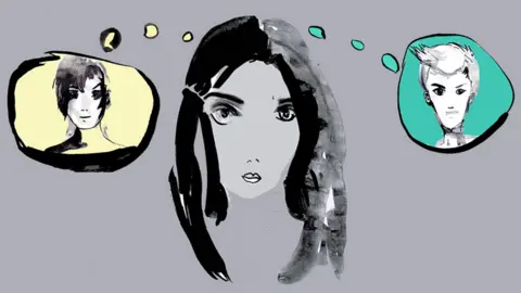 Illustration of Daya Bharj daydreaming