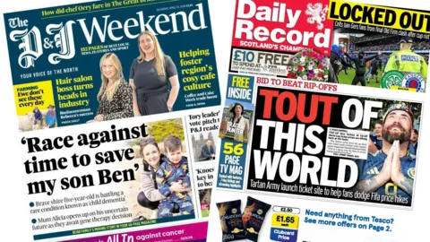 The front page of two papers