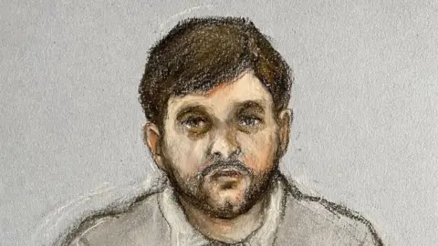 Elizabeth Cook/PA Media Court artist sketch of Thomas Cashman