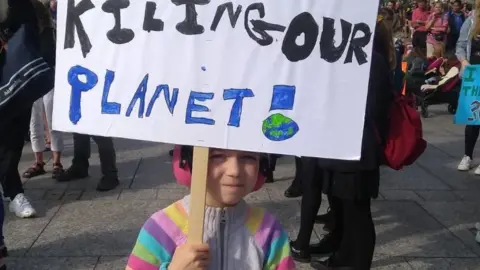 Heather Sarno Jasmine at an Extinction Rebellion event