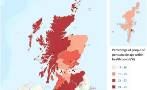 Scottish government Government map with Shetland in a box