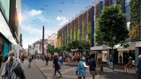 Newcastle Council Artist impression of Northumberland Street