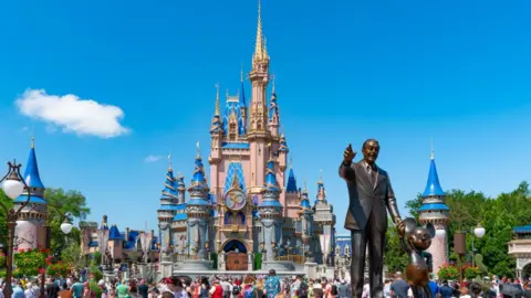 Getty Images General views of the Walt Disney 'Partners' statue at Magic Kingdom, celebrating its 50th anniversary on April 03, 2022 in Orlando, Florida.