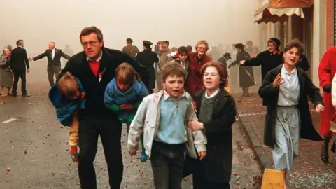 PACEMAKER People run from explosion